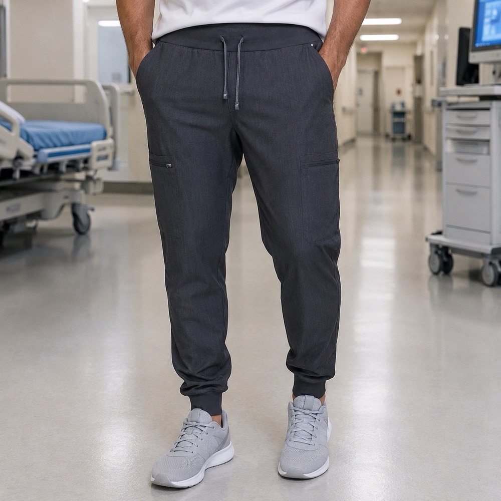 Fabletics All Shift Jogger Scrub Pants Healthcare Nurse Gray Uniform Comfort XL